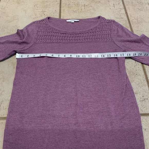 Cleo Petites Purple Knit Sweater with Yoke Detail - Size M/M - Picture 4 of 6